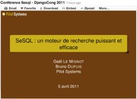 Publication des slides de présentation du moteur de recherche SeSQL pour DjangoCong 2011