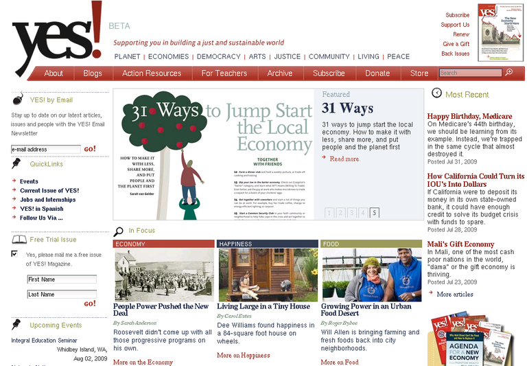 Yes Magazine Plone