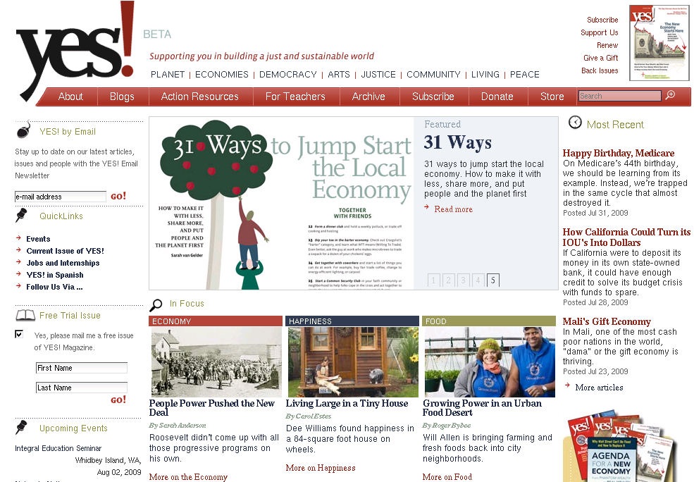 Yes Magazine Plone